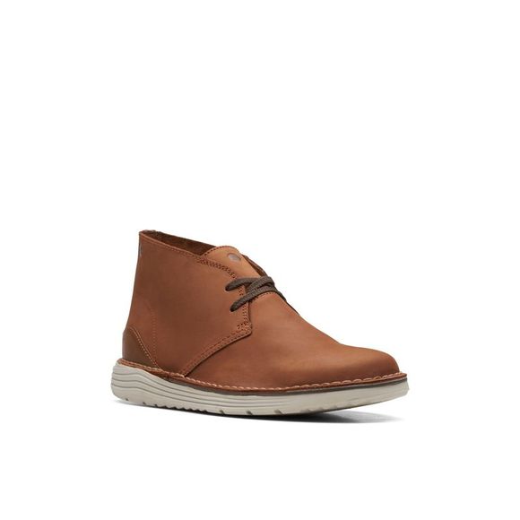 CLARKS COLLECTION Mens Brown Lightweight Brahnz Toe Leather Chukka Boots 11 M - Picture 1 of 3